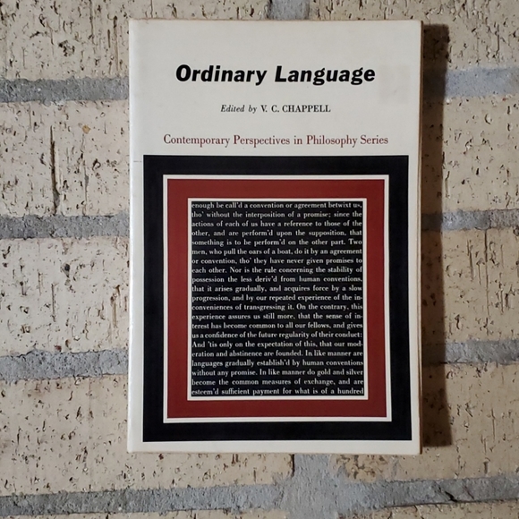 V. C. Chappell Other - Ordinary Language edited by V. C. Chappell